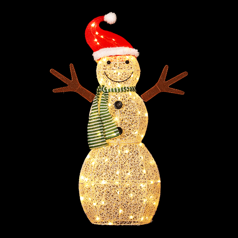 Jingle Jollys Christmas Lights 97cm Snowman 80 LED Decorations — image 1