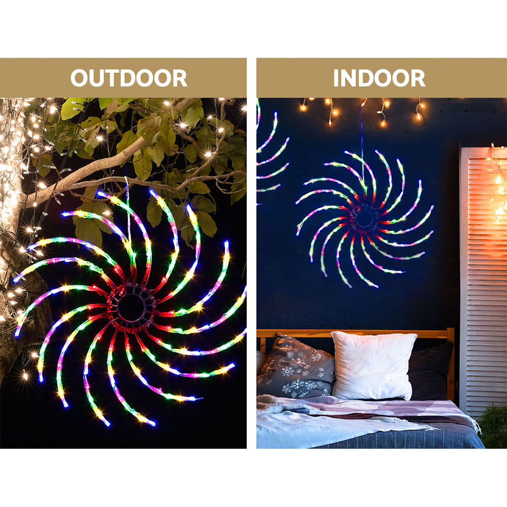 0.5M Christmas Lights 128 LED Spin Motif Light Decorations Jingle Jollys view 4