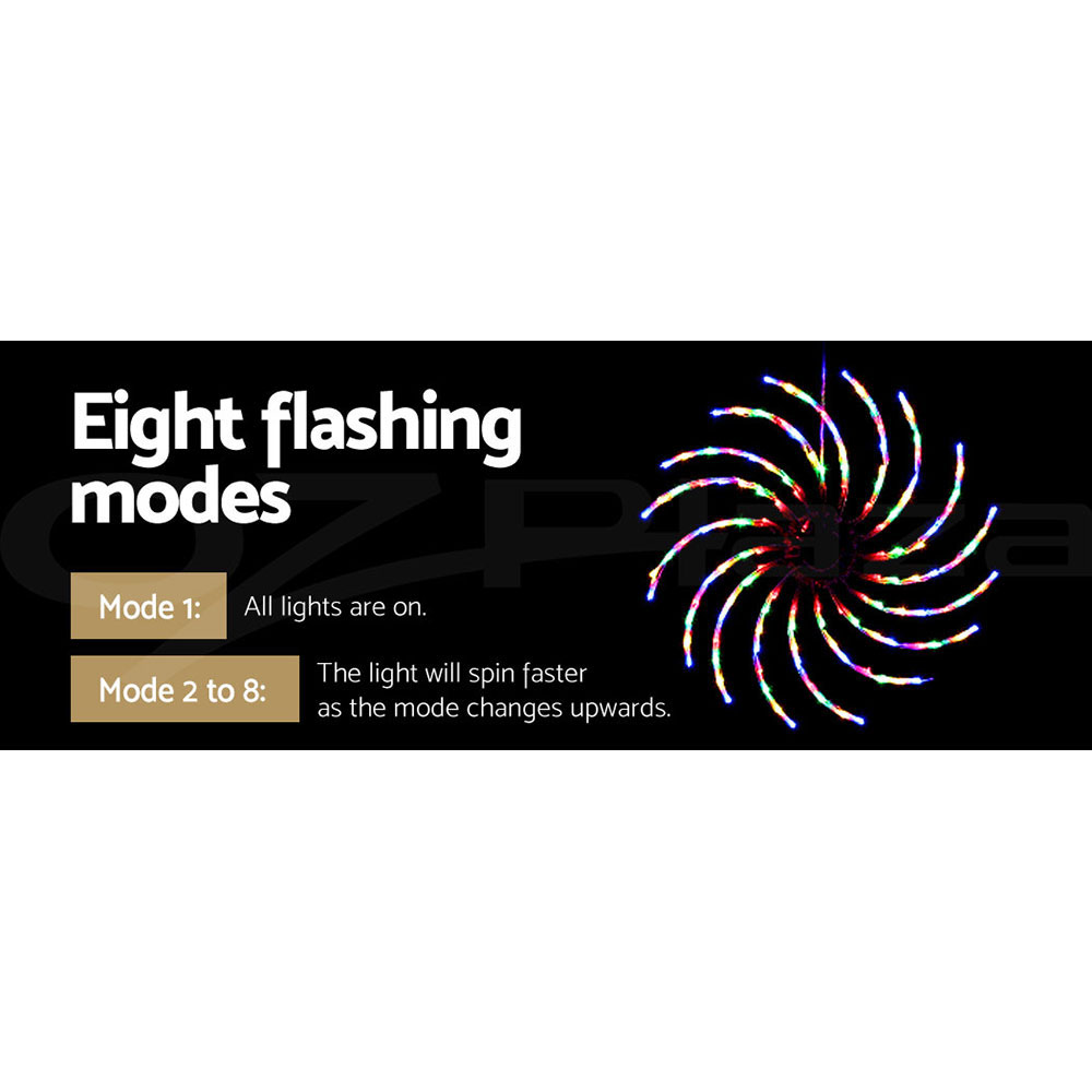 0.5M Christmas Lights 128 LED Spin Motif Light Decorations Jingle Jollys view 6