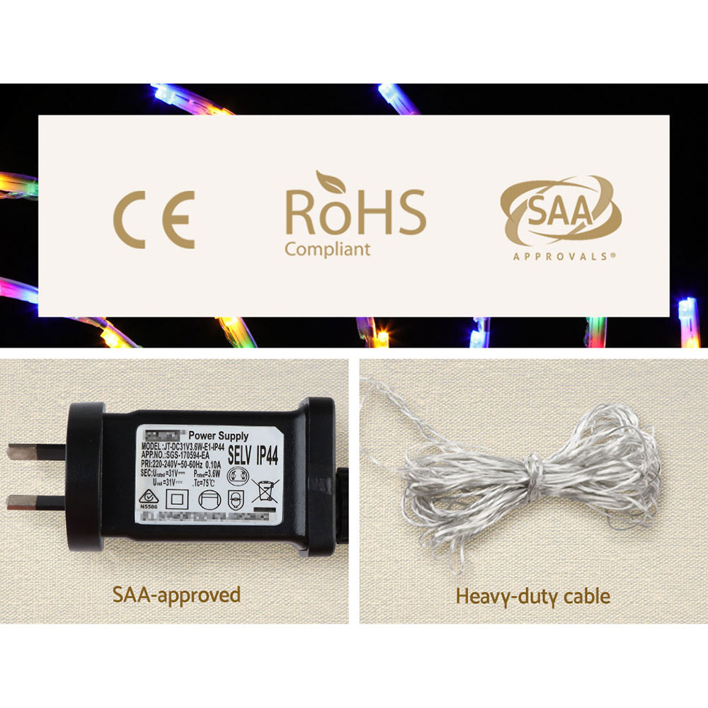 0.5M Christmas Lights 128 LED Spin Motif Light Decorations Jingle Jollys view 7