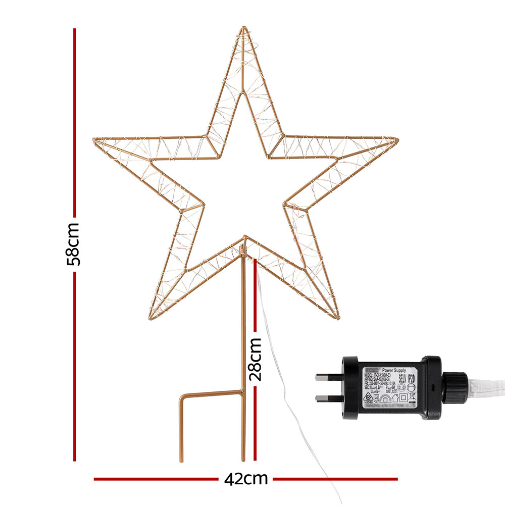Jingle Jollys Christmas Lights 100 LED Fairy Light Ground Star Garden Decoration view 2