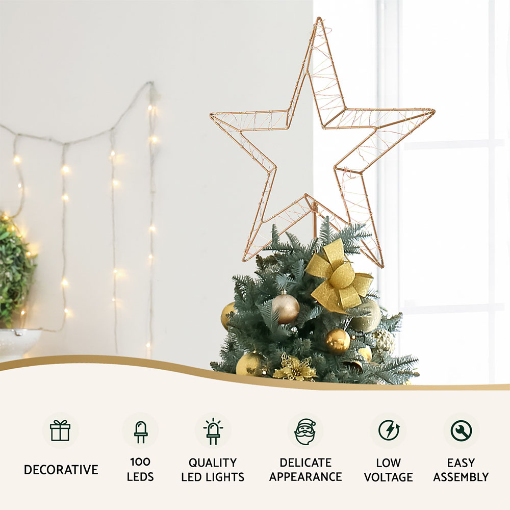 Jingle Jollys Christmas Lights 100 LED Fairy Light Ground Star Garden Decoration view 4