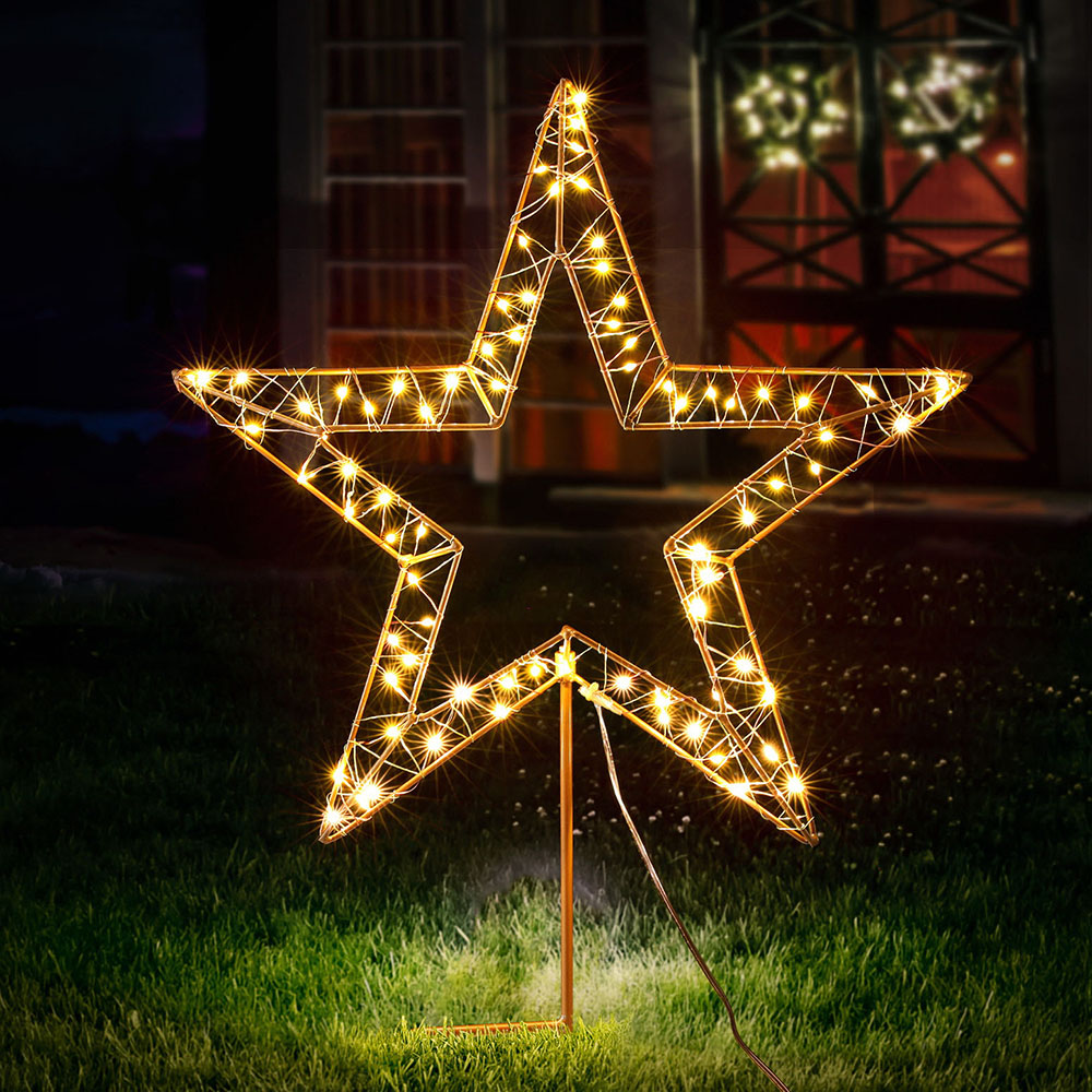 Jingle Jollys Christmas Lights 100 LED Fairy Light Ground Star Garden Decoration view 7