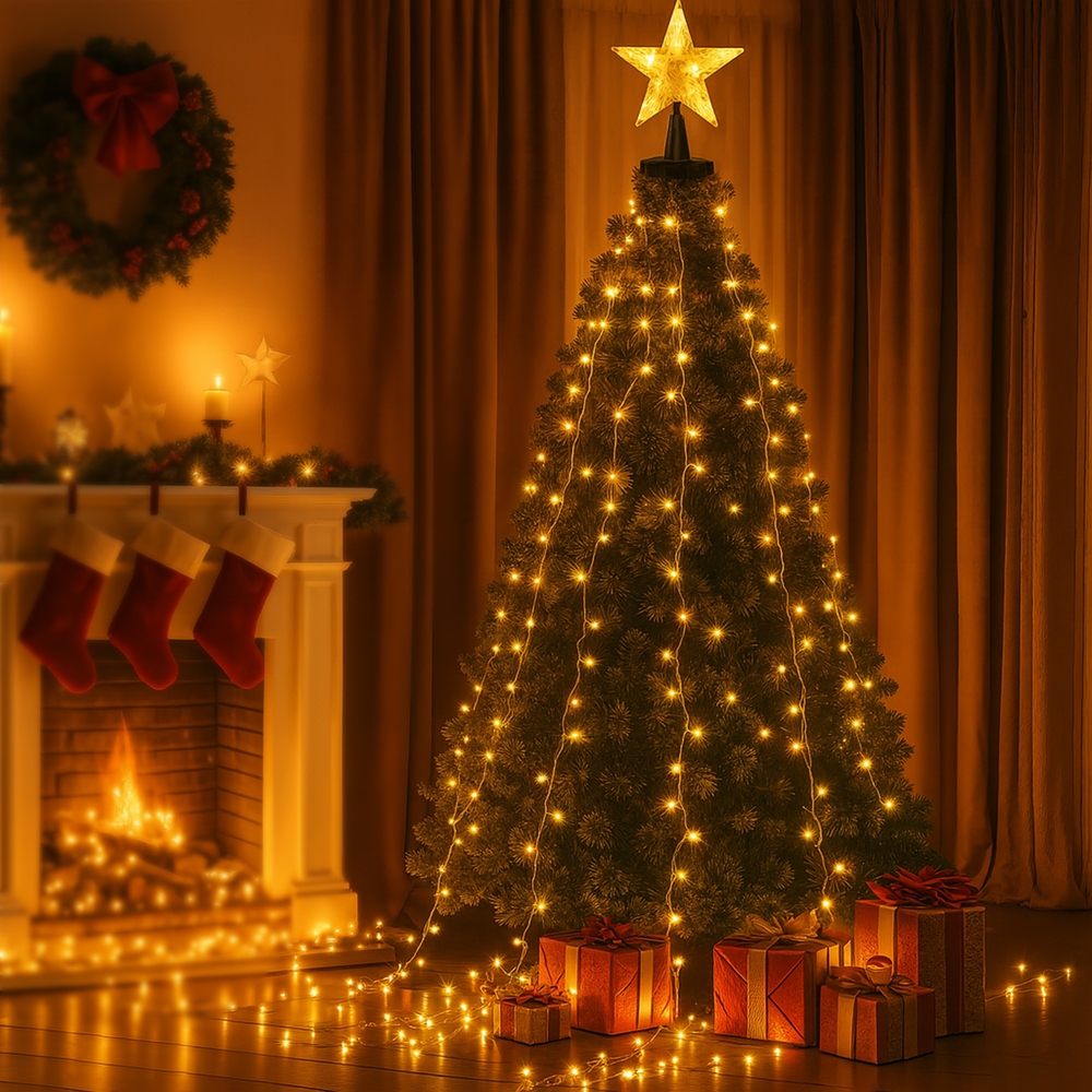 Jingle Jollys 2.5M Christmas Lights Waterfall String Light 300 LED Star Topper view 7