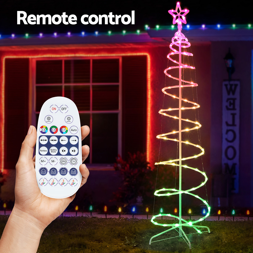 Jingle Jollys Christmas Tree 1.8m 100 RGB LED Rope Lights Xmas Trees Decoration view 6