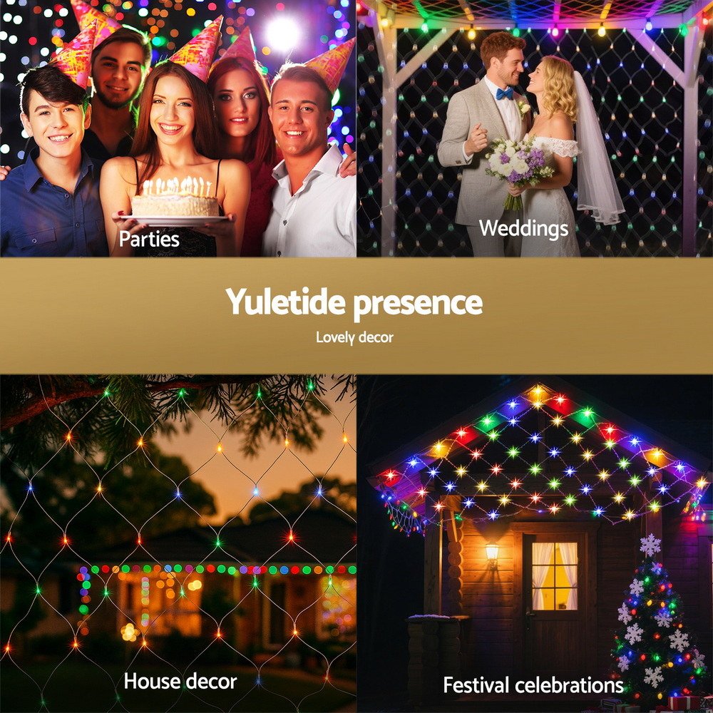 Jingle Jollys Christmas Lights 5Mx3M Net String Light 600 LED Colourful Beads view 6