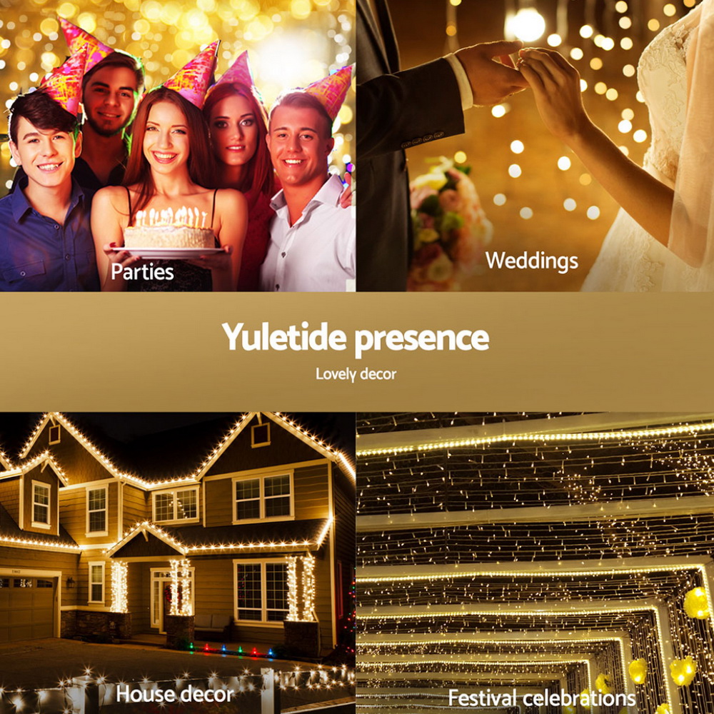 Jingle Jollys Christmas Lights 3Mx2M Net String Light Decorations Warm 504 LED view 5