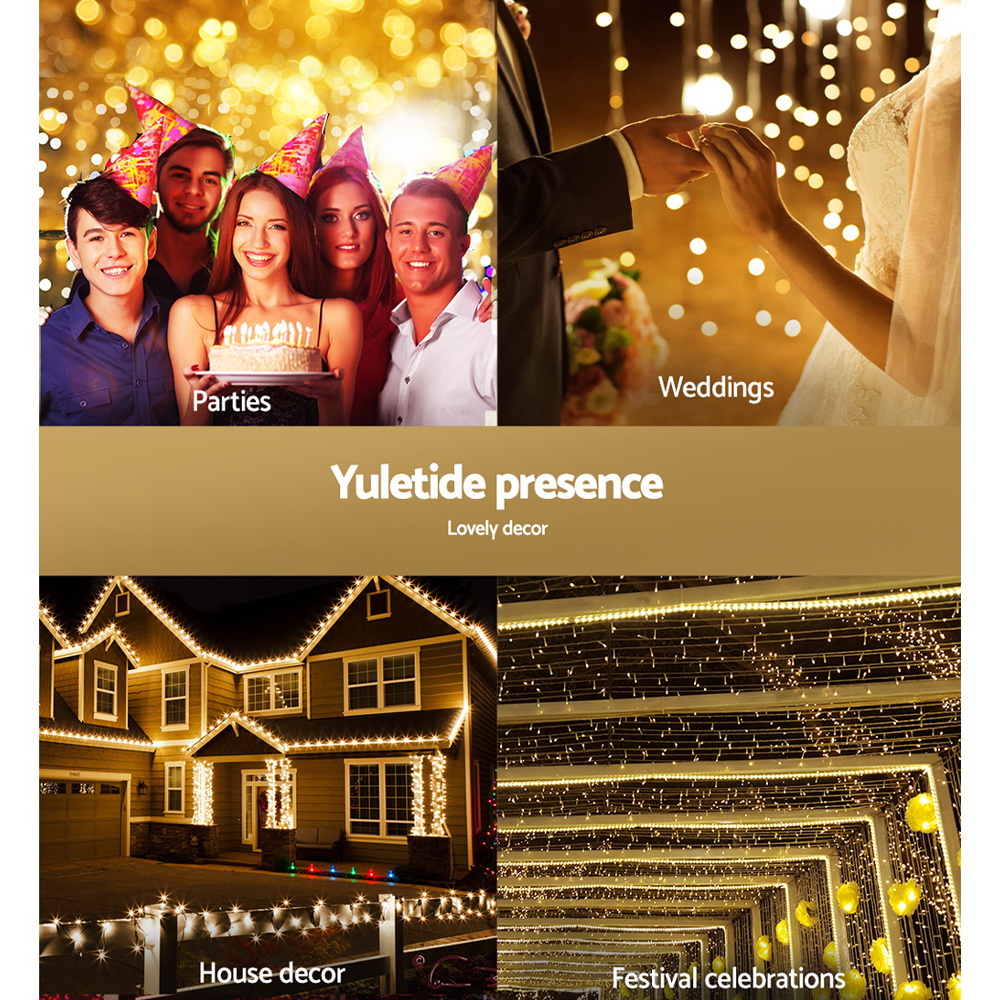 Jingle Jollys 100M Christmas Lights String Light 500 LED Warm White view 8