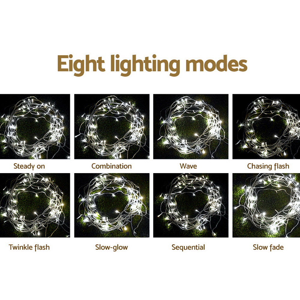 Jingle Jollys 100M Christmas Lights String Light 500 LED Cool White view 4