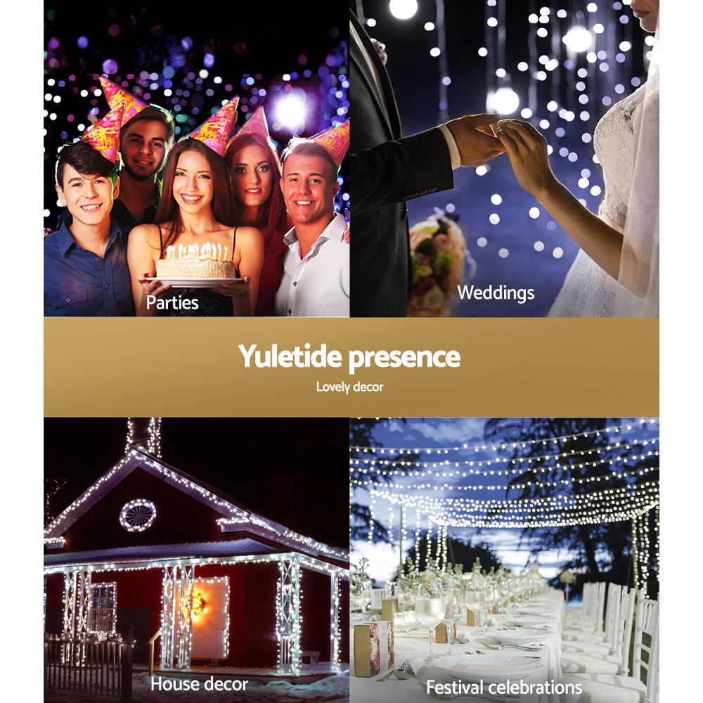 Jingle Jollys 100M Christmas Lights String Light 500 LED Cool White view 7