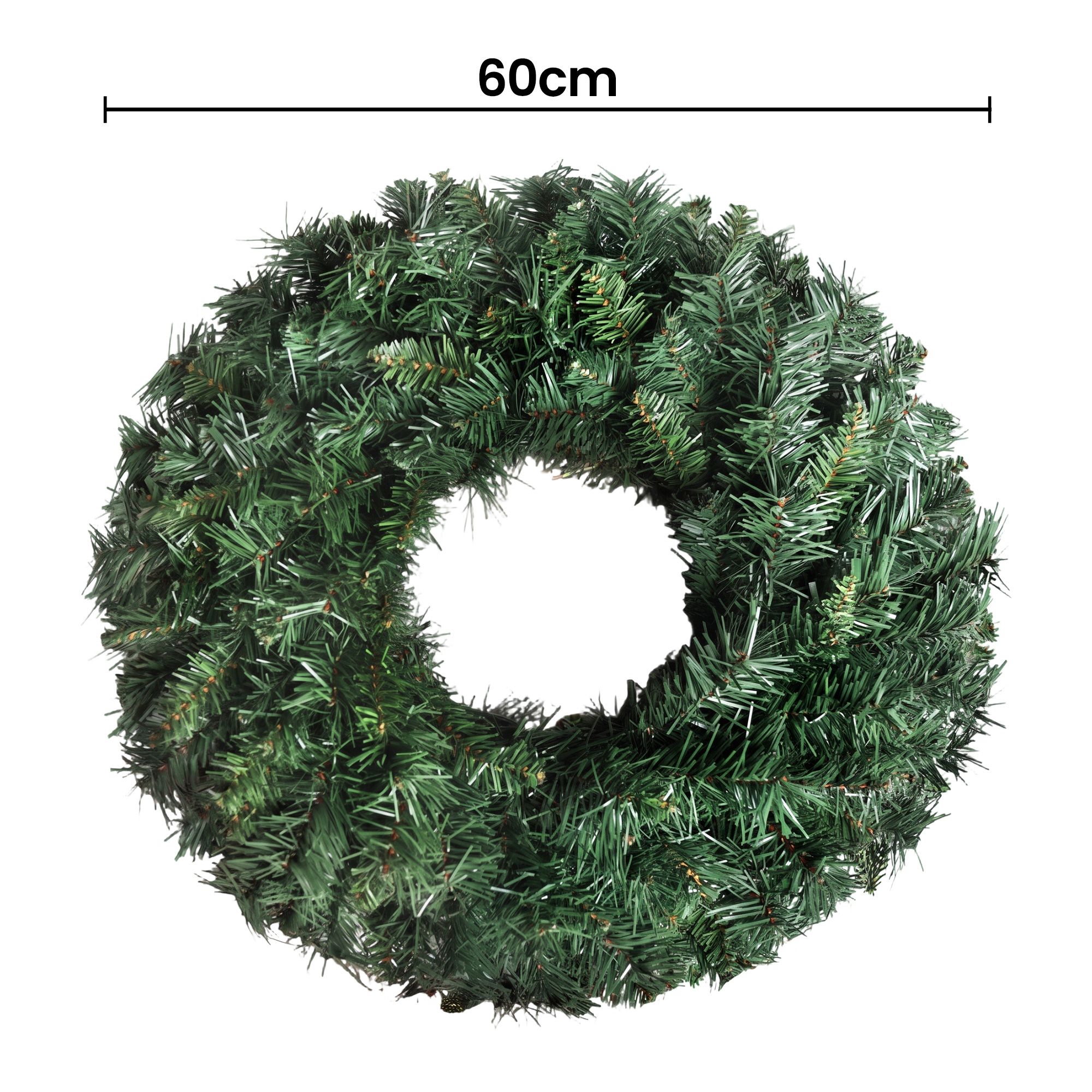 Jingle Jollys Christmas Wreath 60cm Artificial Green Garland Door Decoration view 2