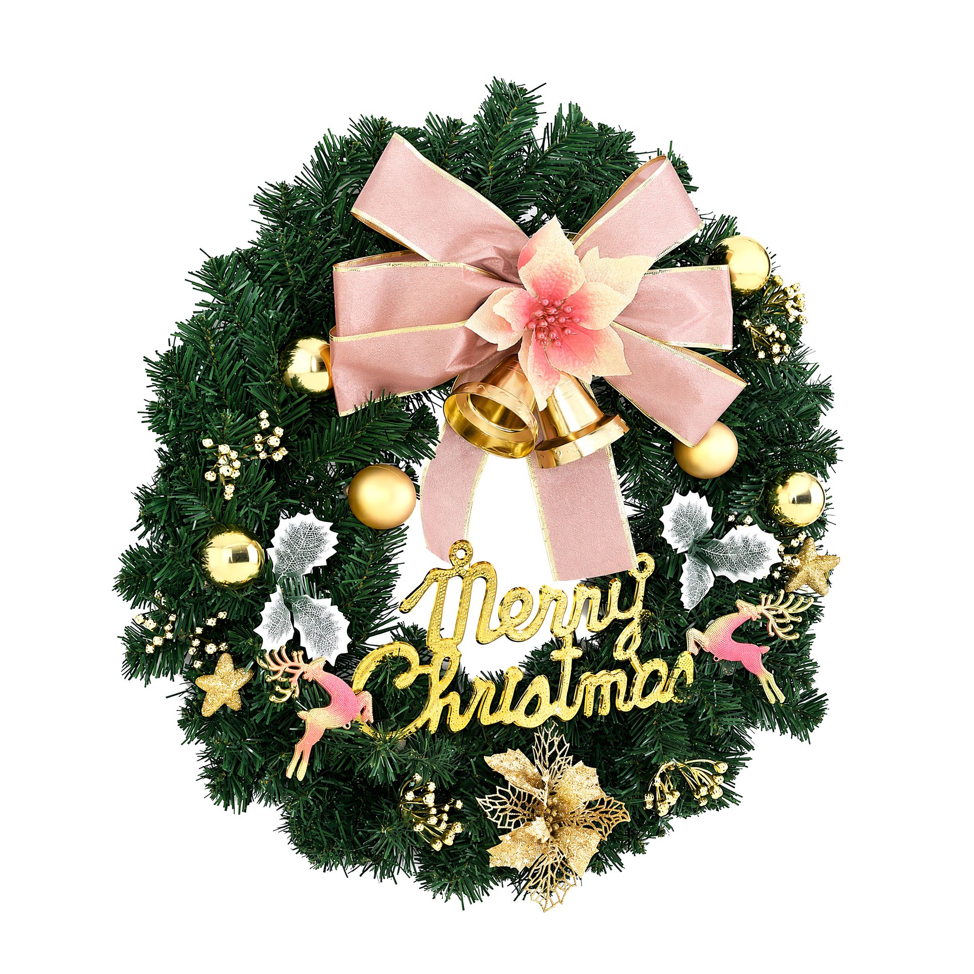Jingle Jollys Christmas Wreath 60CM Garland Flowers Baubles Party Decorations view 3