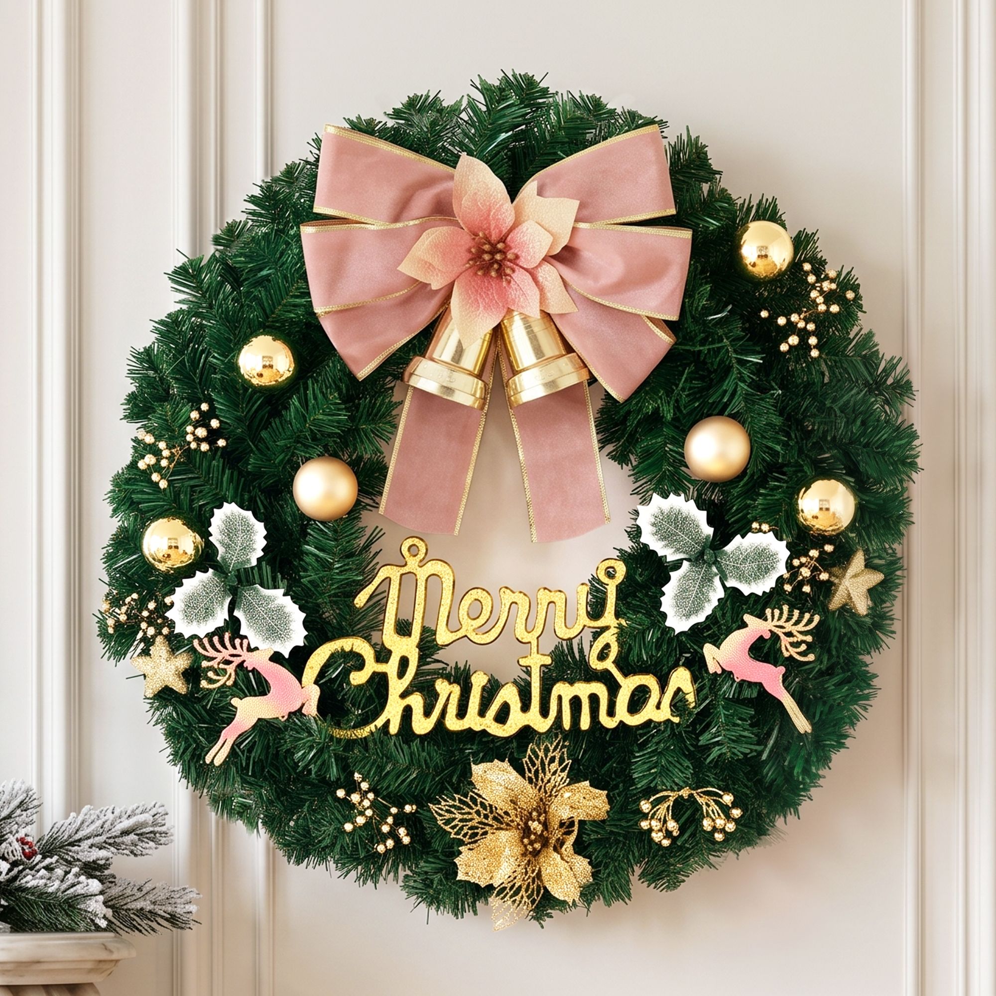 Jingle Jollys Christmas Wreath 60CM Garland Flowers Baubles Party Decorations view 7