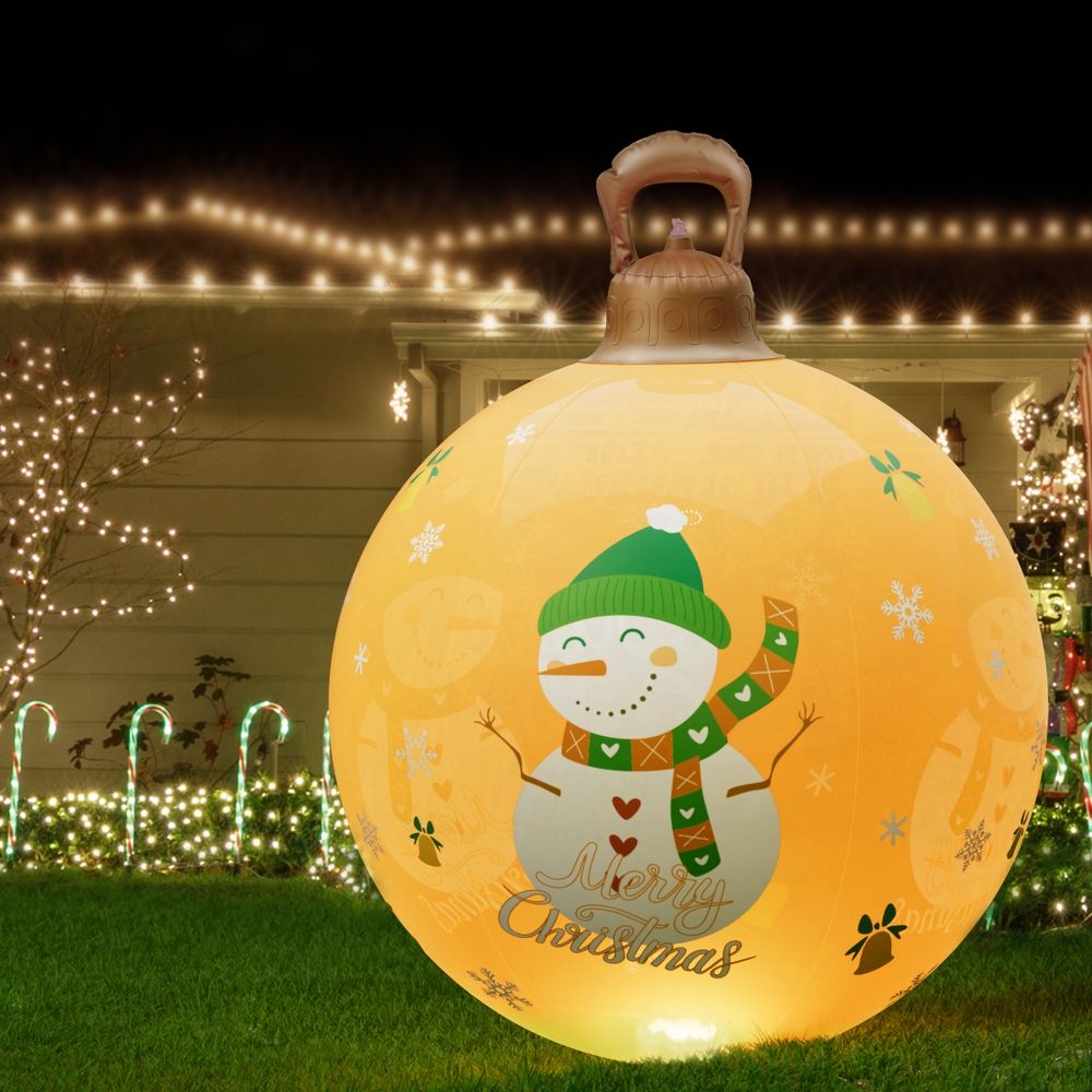 Jingle Jollys Christmas Inflatable Ball 60cm Led Illuminated Snowman Xmas Decor — image 1