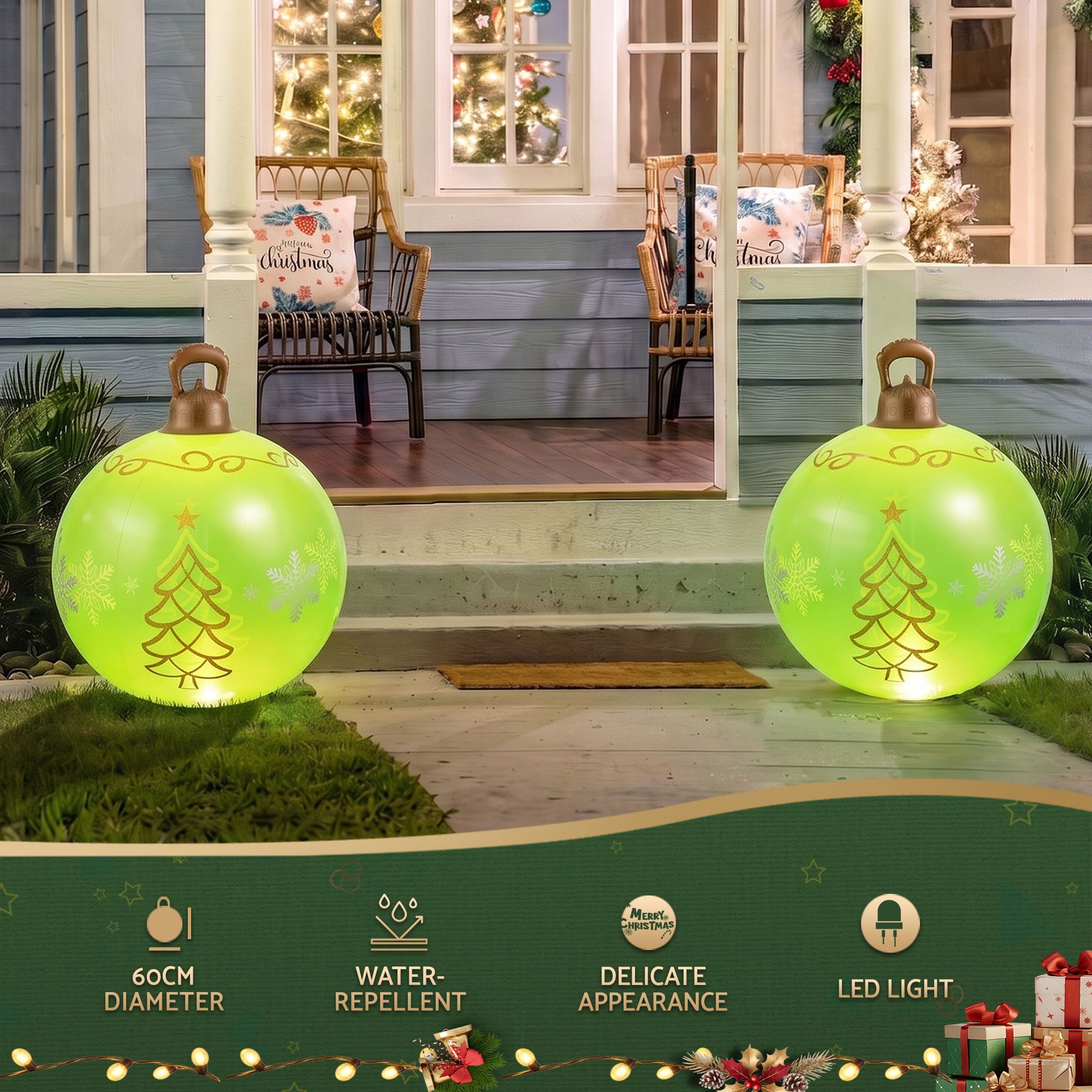 Jingle Jollys Christmas Inflatable Ball 60cm Led Illuminated Xmas Decoration view 6