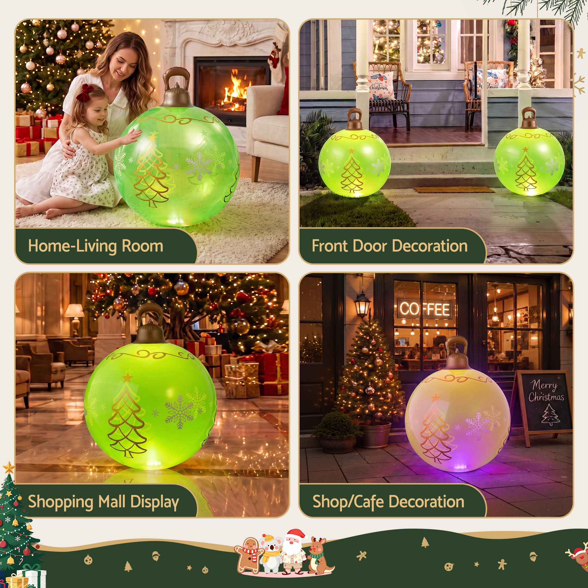 Jingle Jollys Christmas Inflatable Ball 60cm Led Illuminated Xmas Decoration view 9