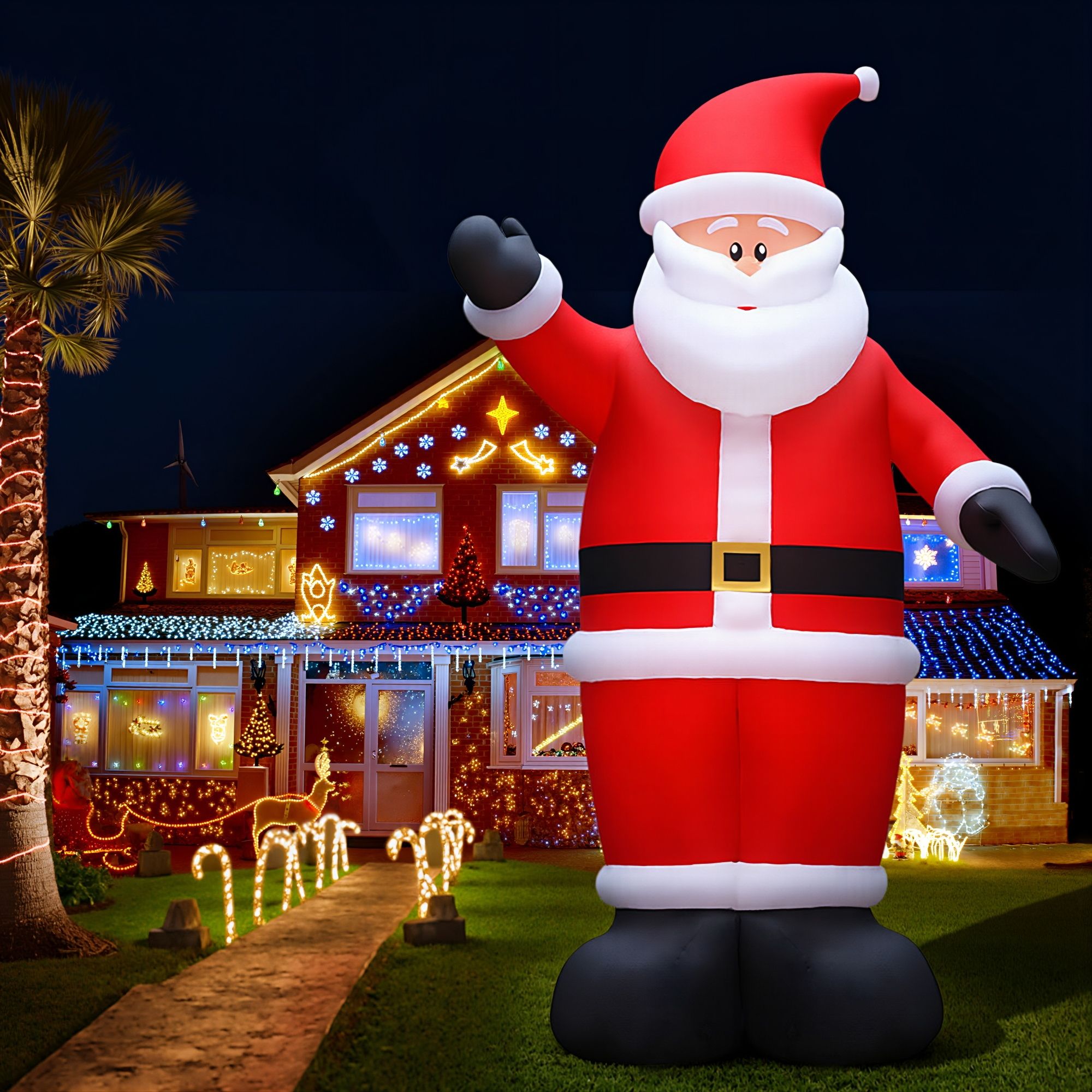 Jingle Jollys Christmas Inflatable Santa 5M Illuminated Decorations view 10
