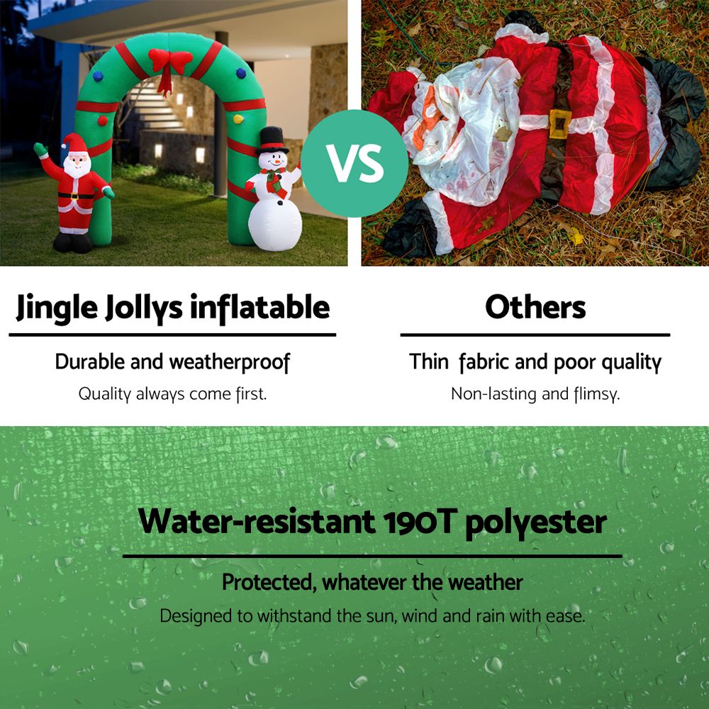 Jingle Jollys Christmas Inflatable Archwary 2.8M Illuminated Decorations view 3