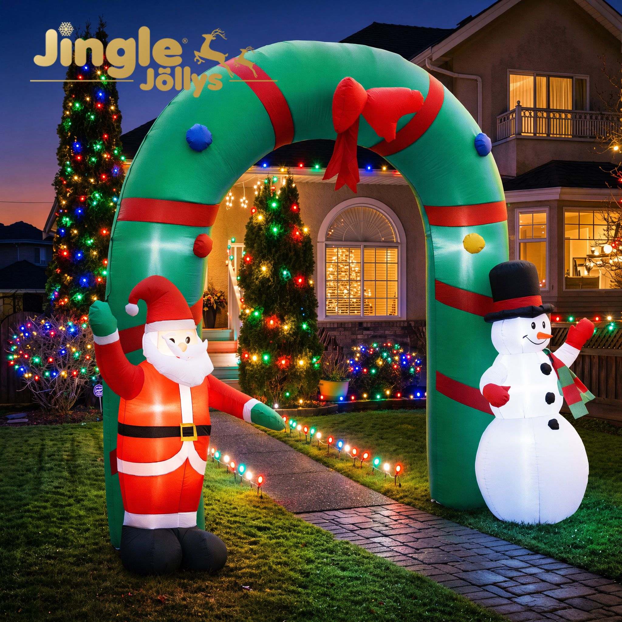 Jingle Jollys Christmas Inflatable Archwary 2.8M Illuminated Decorations view 9