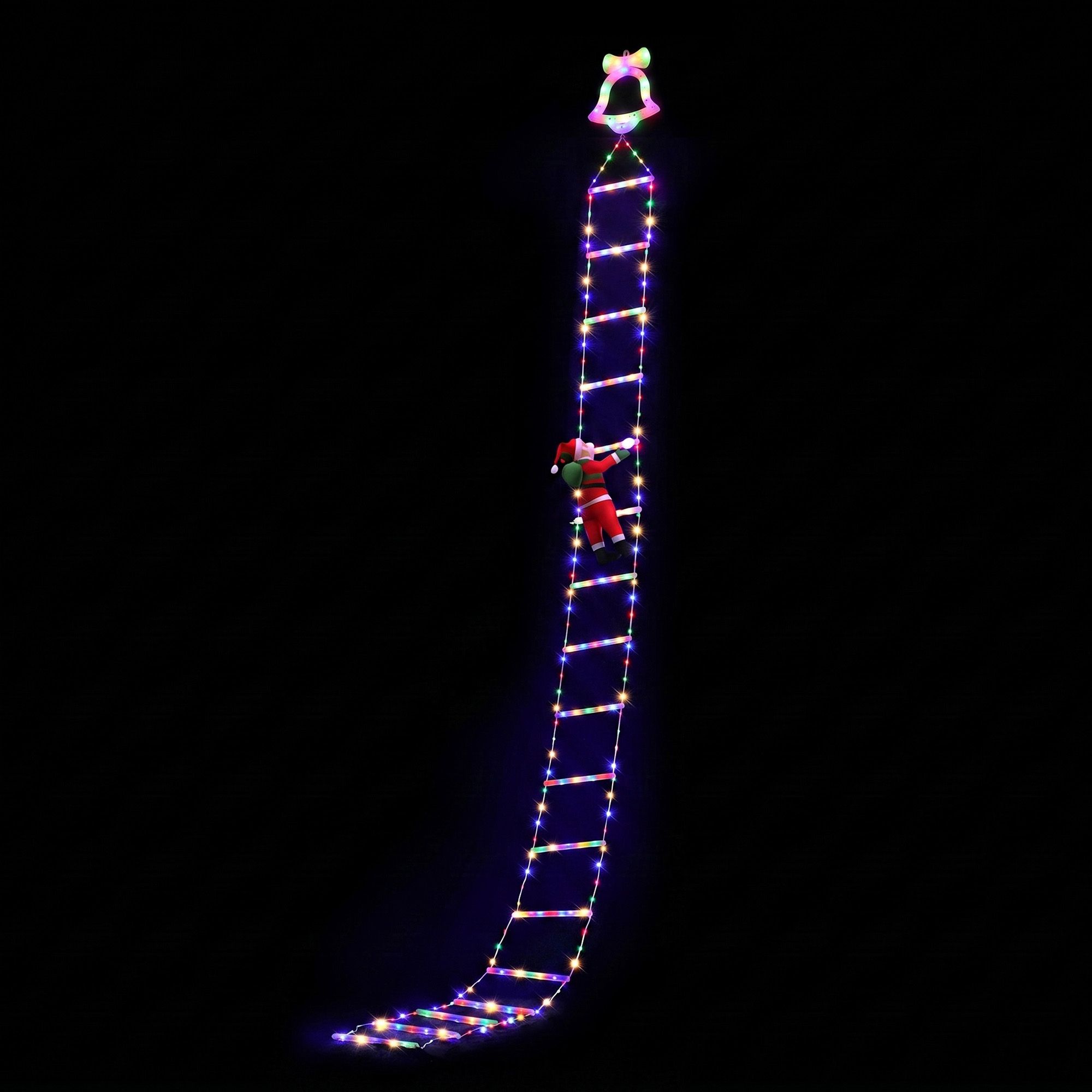 Jingle Jollys 3.5M Christmas Lights 300 LED Ladder Light with Santa Claus Decor — image 1