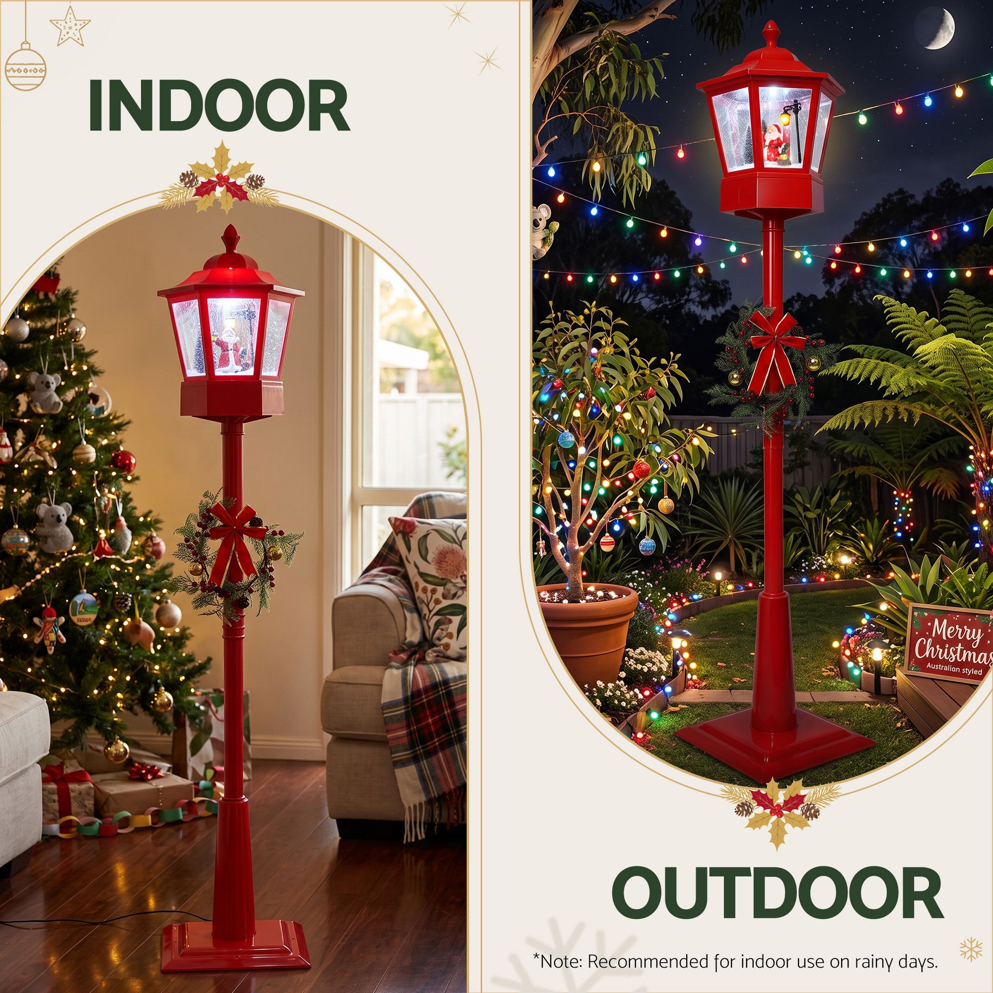 1.8M Christmas Lights Post Lamp LED Outdoor Decorations Jingle Jollys view 2