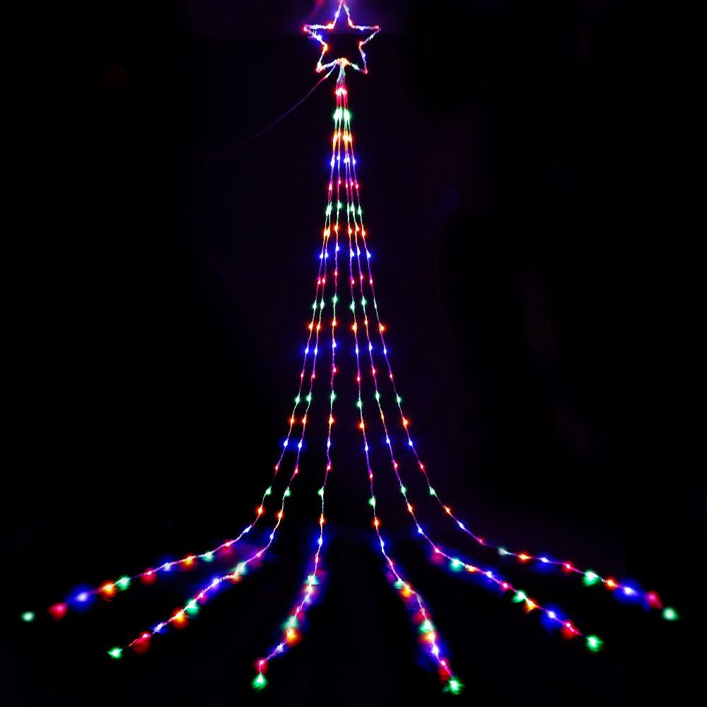 Jingle Jollys 3m Solar Christmas Lights Outdoor Fairy Waterfall Star Multicolour view 5