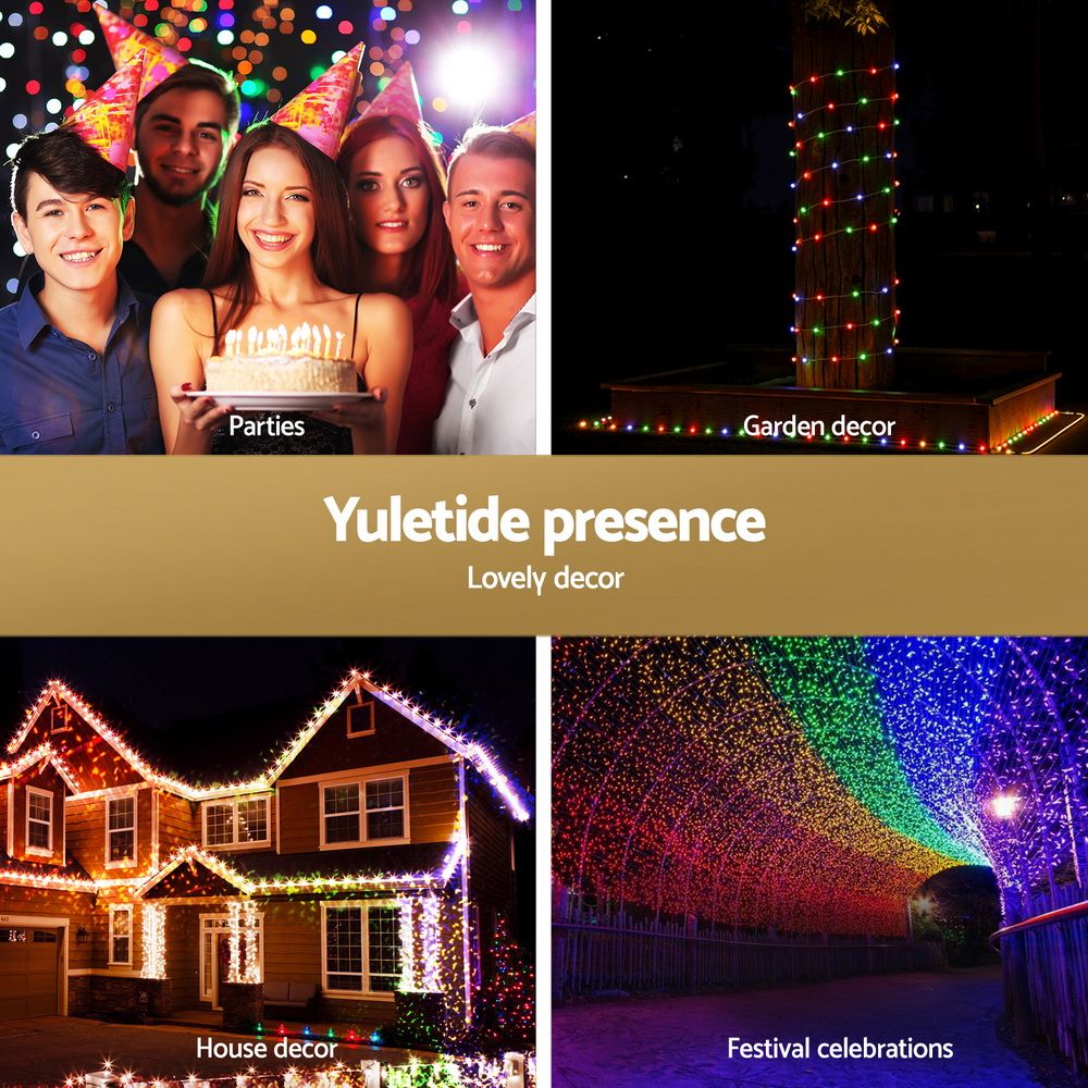 Jingle Jollys 30M Christmas Lights String Rope Light Decoration 300 LED Colorful view 3
