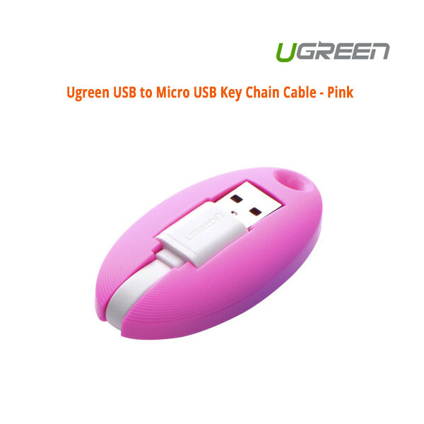 UGREEN USB to Micro USB Key Chain Cable - Pink (30310) view 2