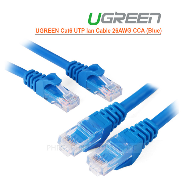 UGREEN Cat6 UTP lan cable blue color 26AWG CCA 20M (11206) view 2