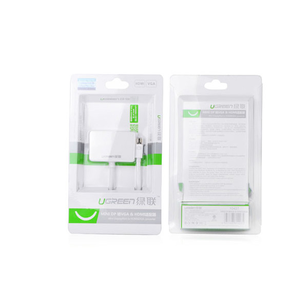 UGreen Mini Display Port to HDMI & VGA Dual Converter Premium ABS case (10427 ) view 2
