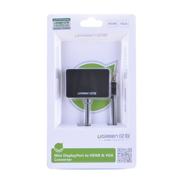 UGreen 4K Mini DisplayPort to HDMI / VGA Adapter - Black (10439) view 4